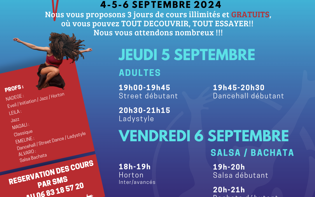 Portes ouvertes les 4-5-6 septembre 2024